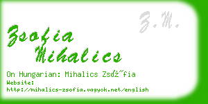 zsofia mihalics business card